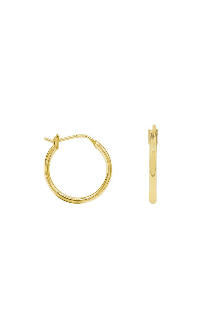 mini hoop earrings in gold